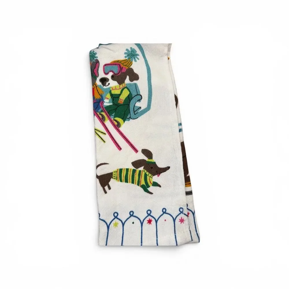 Kitchen Towels Holiday Theme with Dogs 2pk